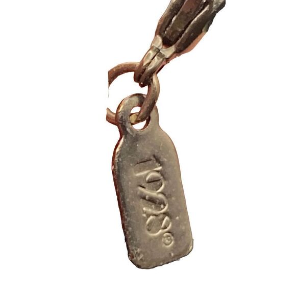 1928 Signed Gunmetal Colored Dainty Necklace With green Rhinestone Stations - Picture 2 of 8